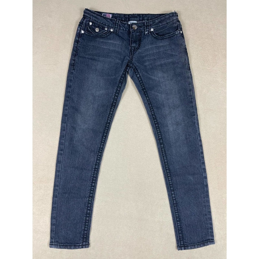 True Religion‎ Joey Womens 27 Skinny Jeans Regular Fit Low Rise Stretch Black